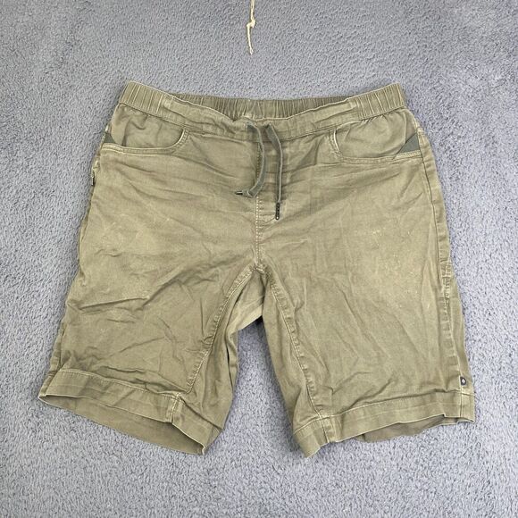 Black Diamond Shorts Mens Large Green Drawstring Climbing Outdoor Zip Pocket - Picture 1 of 13